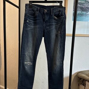 Blank NYC Distressed Dark Blue Slim Jeans